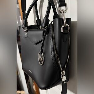 Michael Kors Leather Black Satchel Shoulder Crossbody Tote